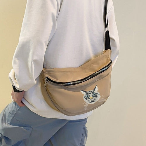 Broderad crossbody-väska | Skräddarsytt realistiskt husdjursporträtt efter ditt eget foto