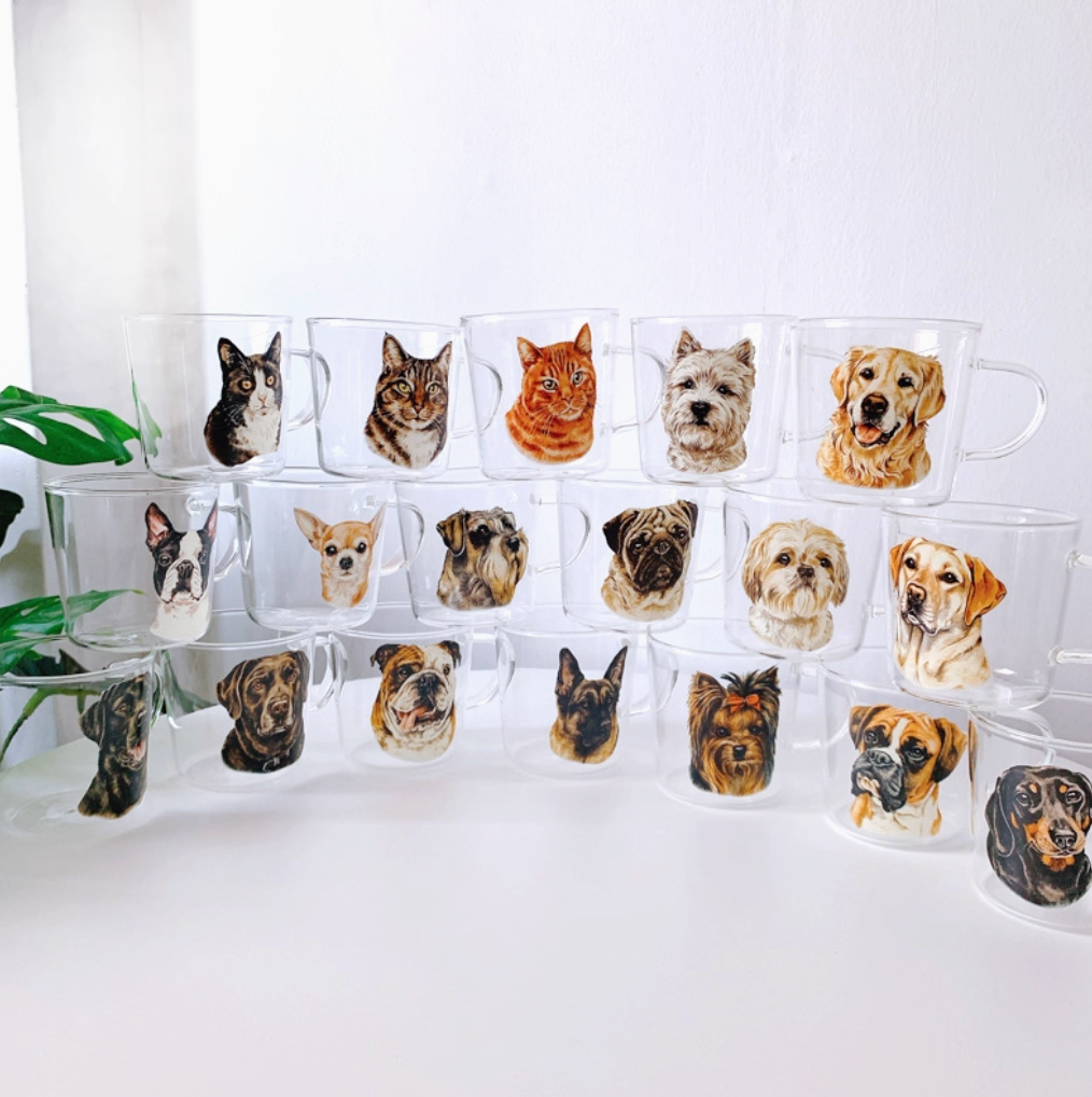 Ny ankomst！Hund & katt husdjur med namn och foto｜Specialbeställt whiskyglas