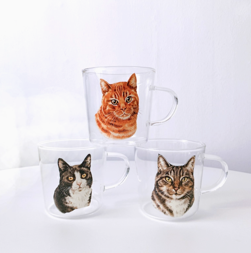 Ny ankomst！Hund & katt husdjur med namn och foto｜Specialbeställt whiskyglas