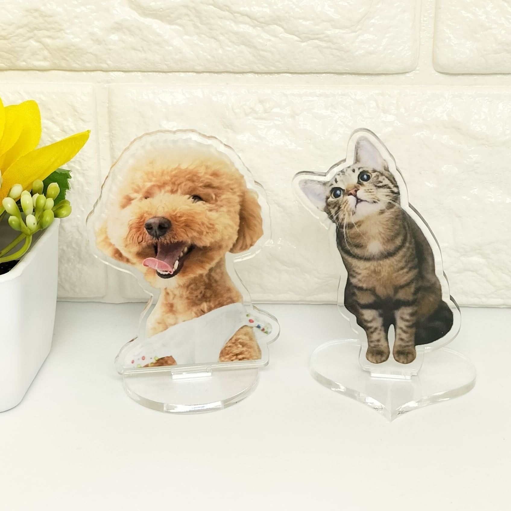 アクリルスタンドカスタム透明装飾お土産誕生日プレゼントペット猫犬キーホルダーアニメキャラクター漫画 - Fallook