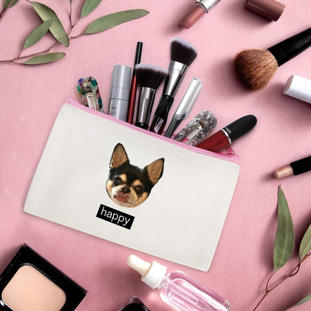 🐶🐱イメージがプリントされたカラフルなジッパーペンケース化粧品袋 - Fallook