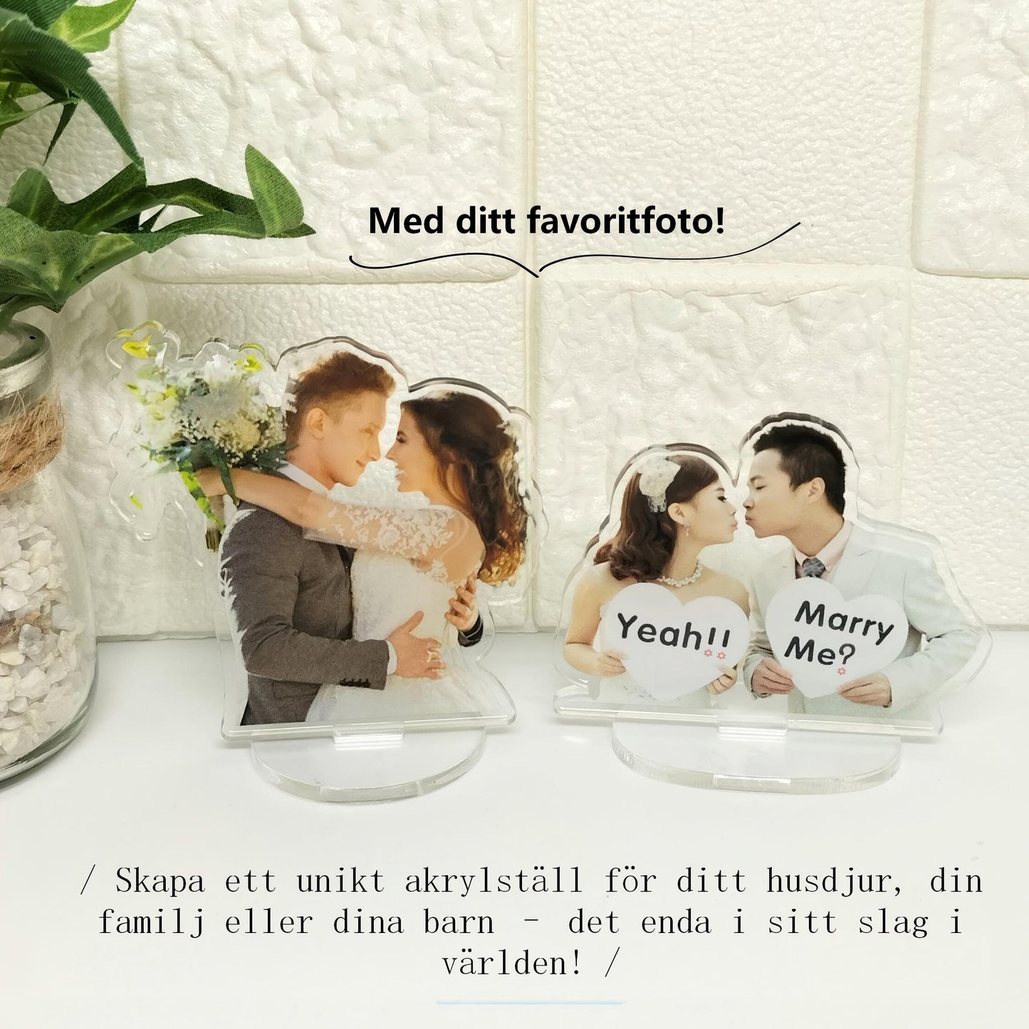 Anpassat akrylställ i transparent akryl, dekorativ souvenir, födelsedagspresent, husdjur (katt och hund), nyckelring, animefigur och seriefigur.