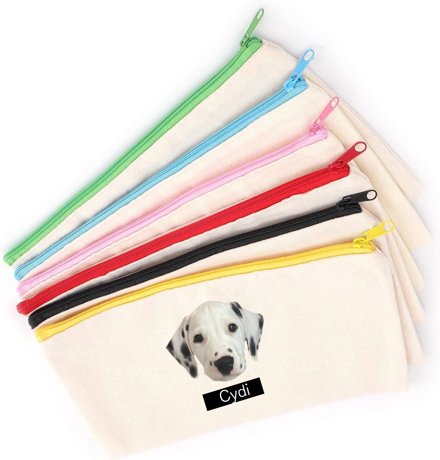 🐶🐱イメージがプリントされたカラフルなジッパーペンケース化粧品袋 - Fallook