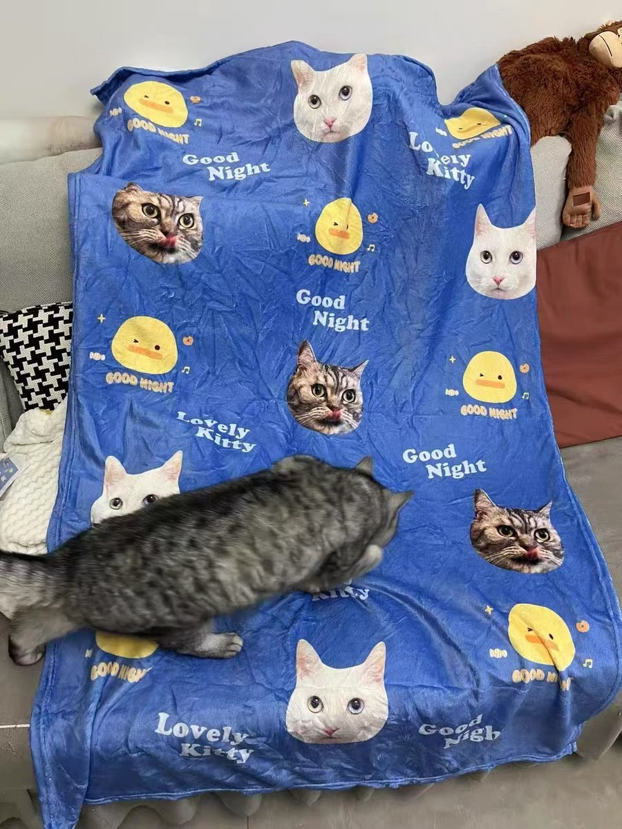 Personliga husdjursprodukter – filt med foto på din älskade hund eller katt｜Specialbeställning