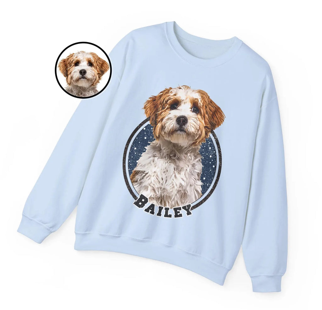 Anpassad långärmad sweatshirt med avatarfoto av hund/katt/husdjur/barn – Stjärnhimmel