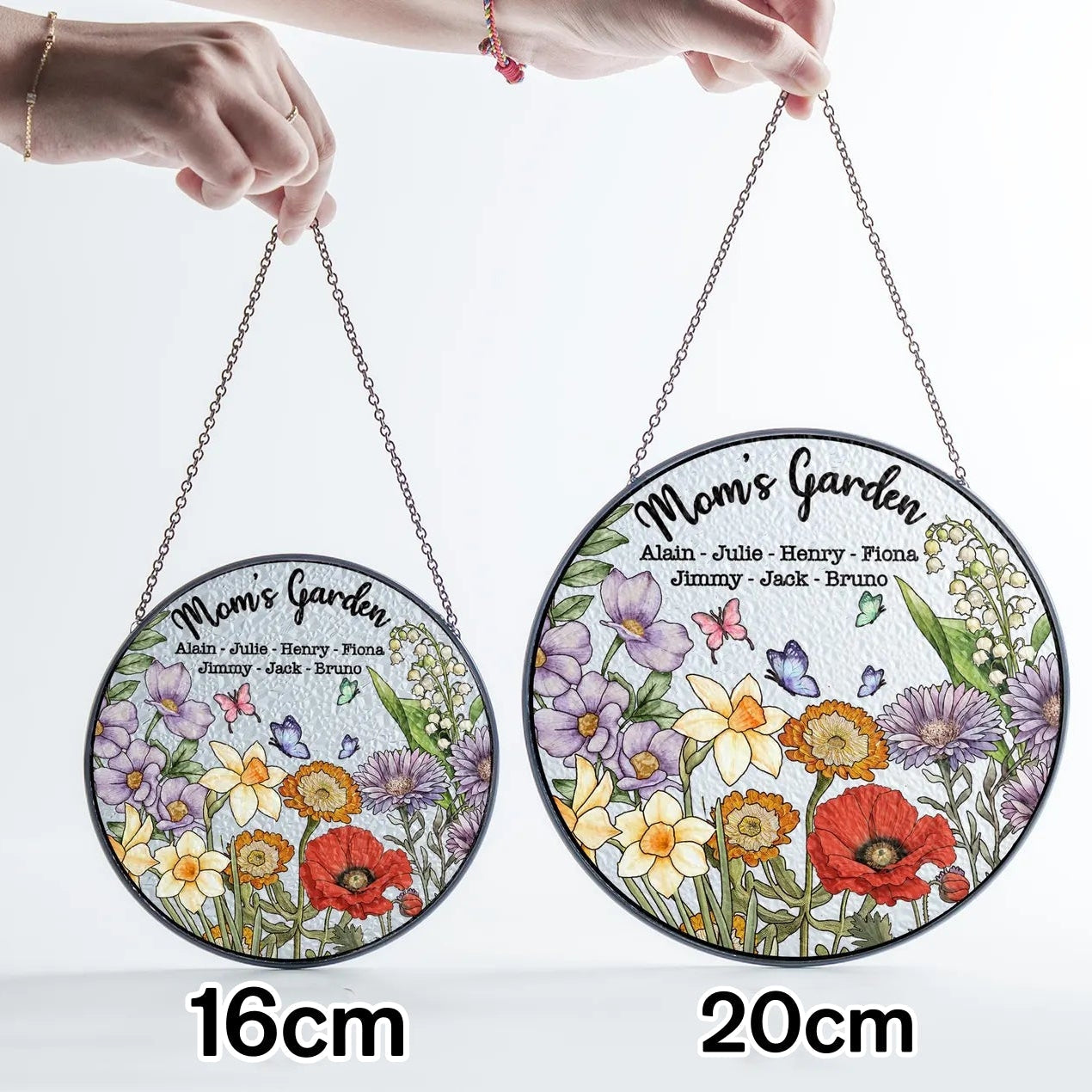 “Familjens födelseblomma” – Personlig Grandma’s Garden glasmålning solfångare