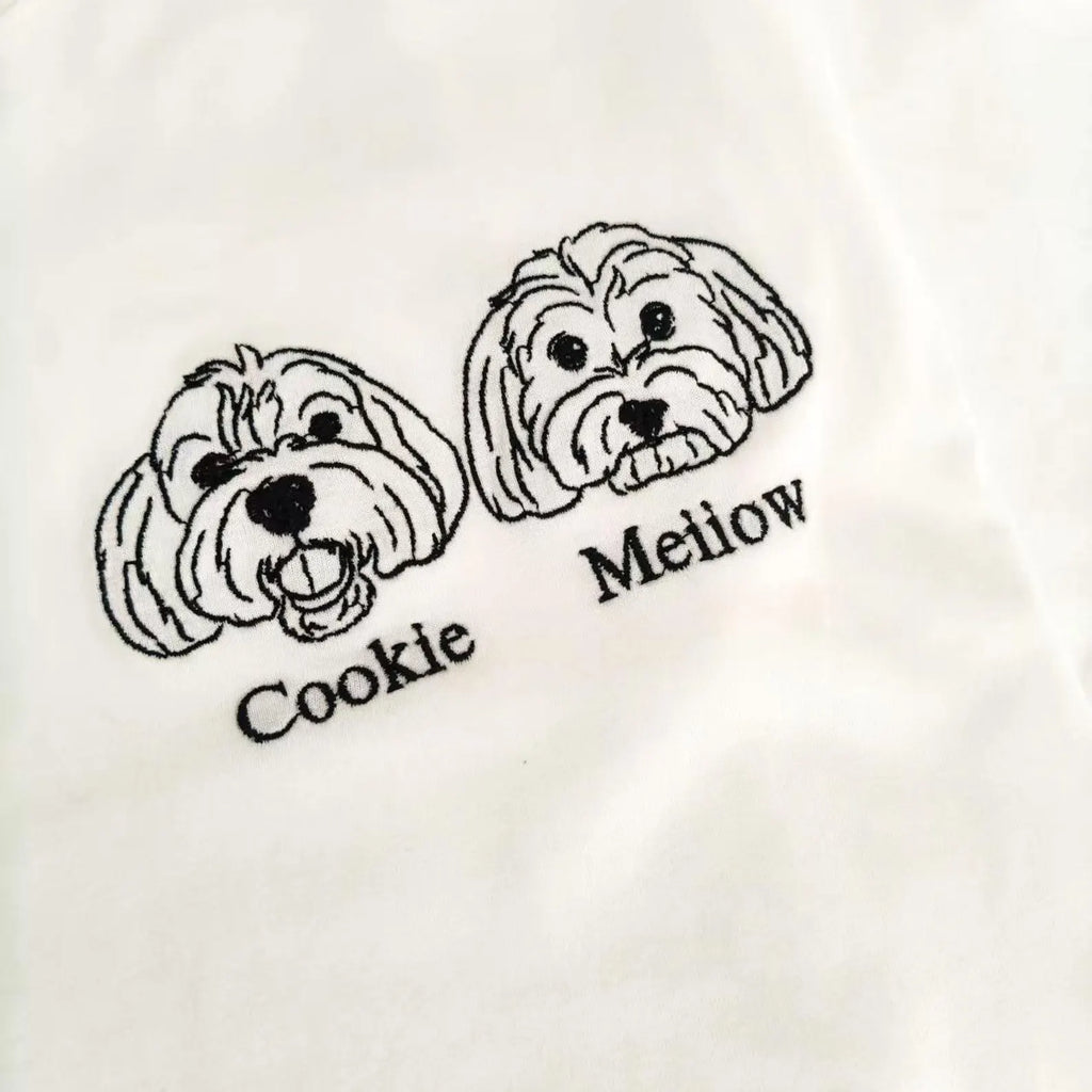 New Arrival! Personlig broderad T-shirt – Skräddarsytt foto av din hund & katt