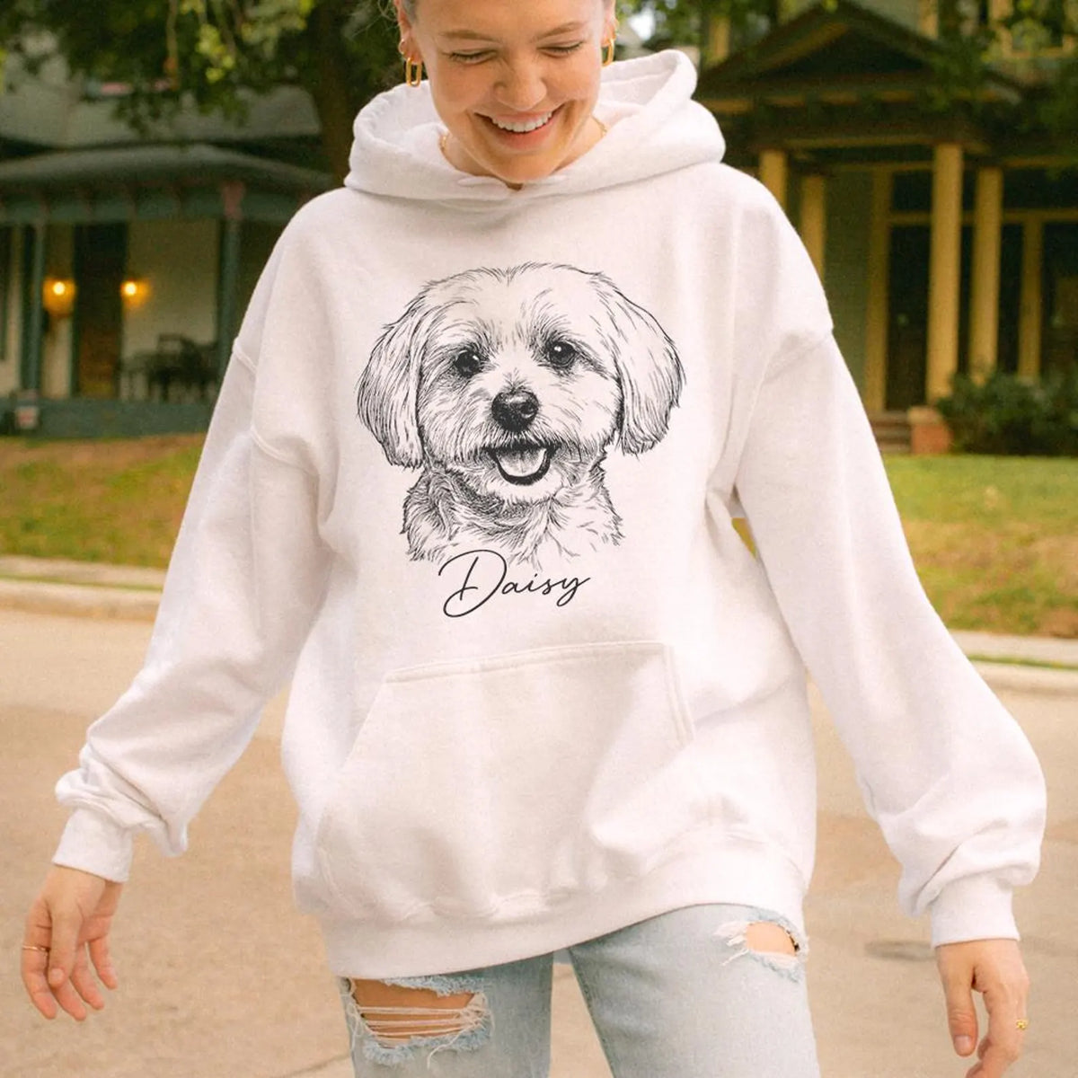 Personlig T-shirt med Husdjursporträtt – Skapad från Ditt Foto
