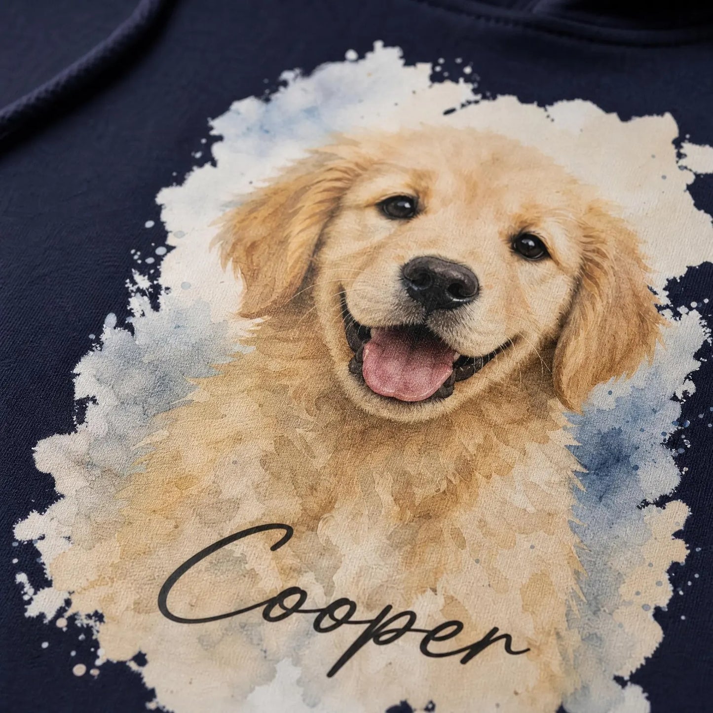 Personlig akvarell-T-shirt med ditt husdjurs porträtt